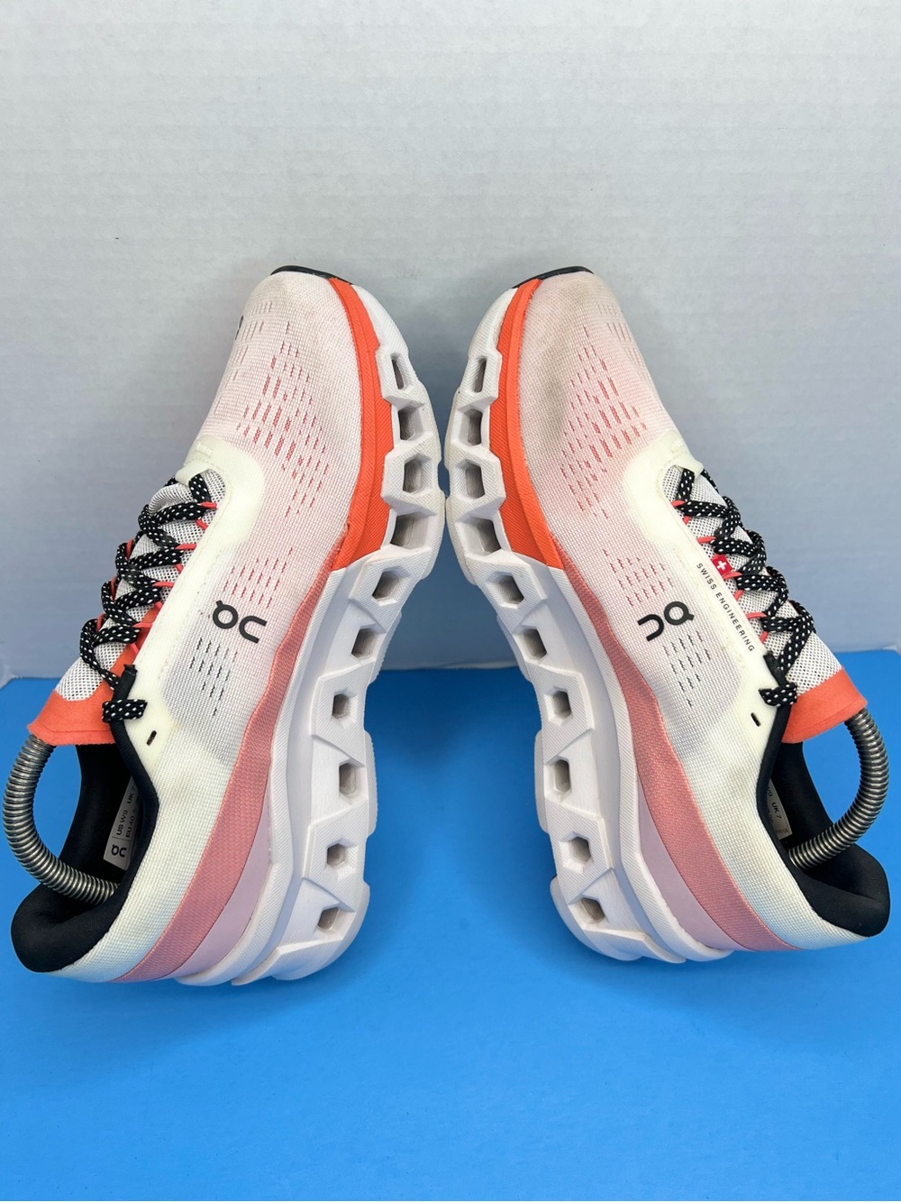 On Cloudmonster 2 Womens Size 9M Running Undyed White/Flame 3WE10111527 XLNT - Picture 9 of 16